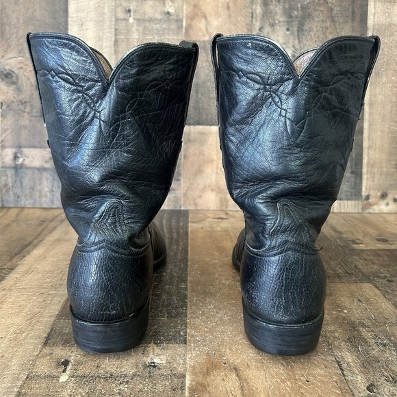 Lucchese Classics L8008 Vintage Ostrich Roper Western Cowboy Boots Mens 11 D - Picture 9 of 12